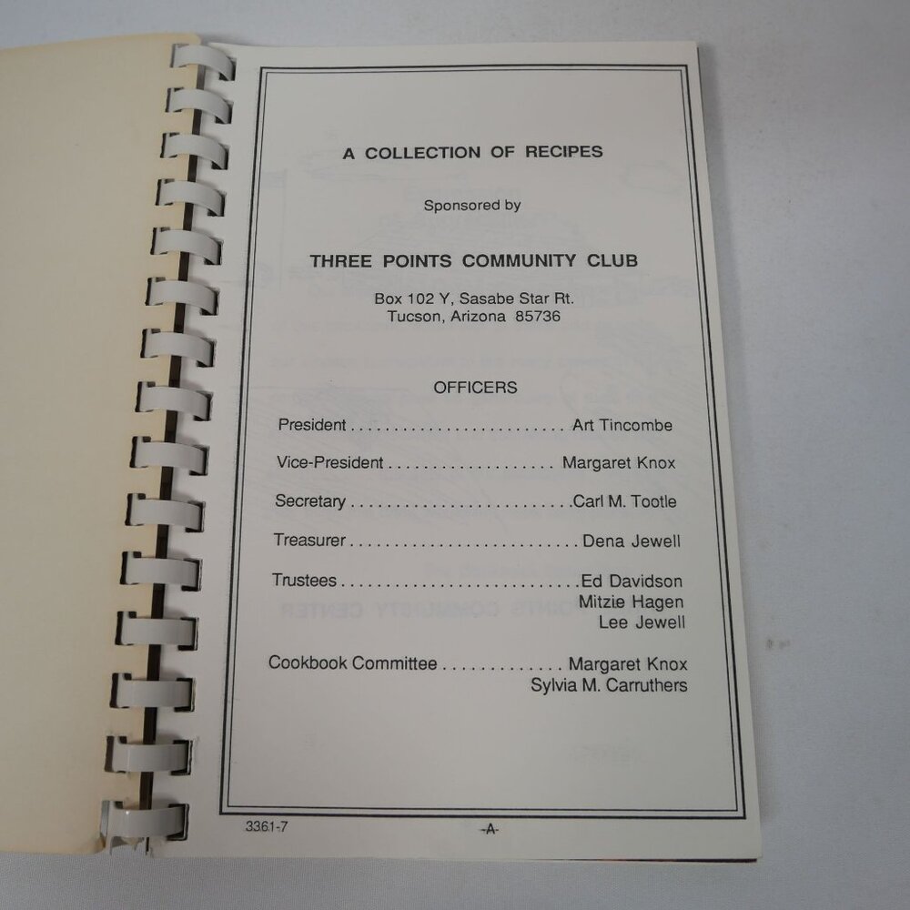 VTG Our Favorite Recipes Cookbook By Three Points Community Club Inc. Tucson AZ - Picture 2 of 11